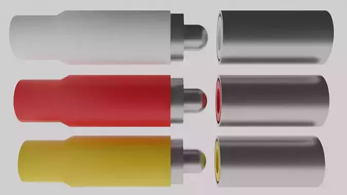 RCA Plug-Low Poly Free low-poly 3D model