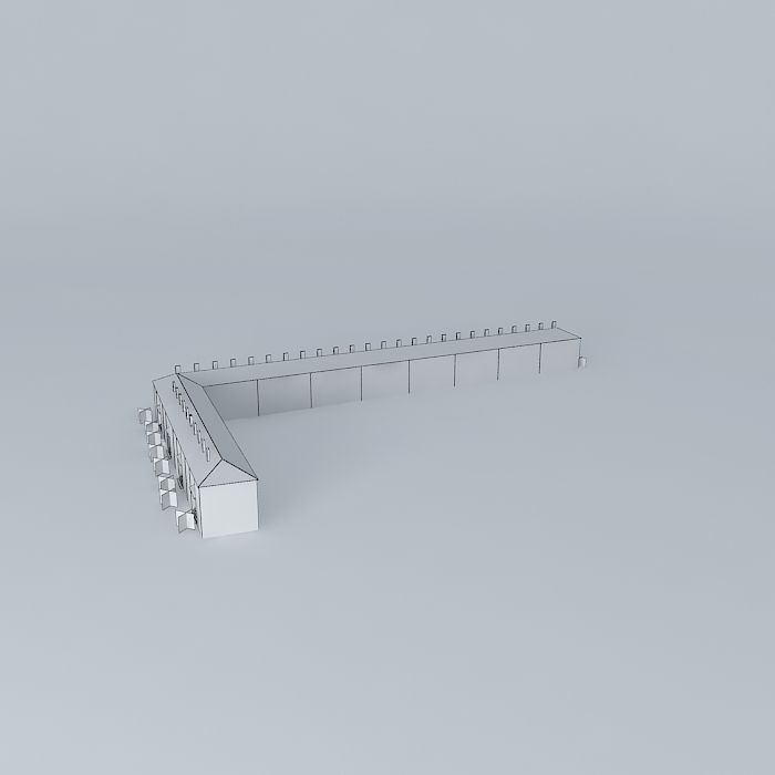 Building with many apartments 3D model_3