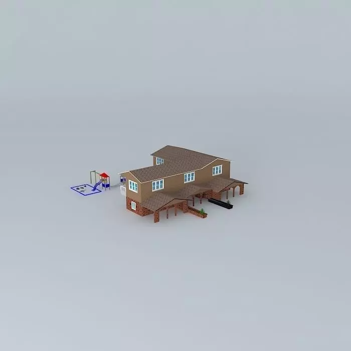 RANCH STYLE COUNTRY HOME 3D model_0