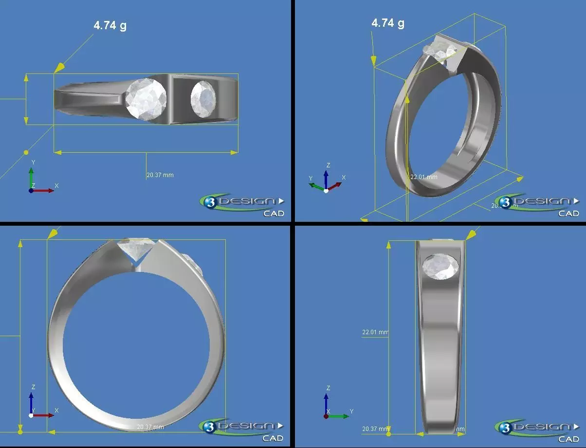 ring ring four wedding 3D print model_0