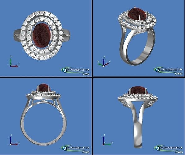 round diamond ring  3D print model