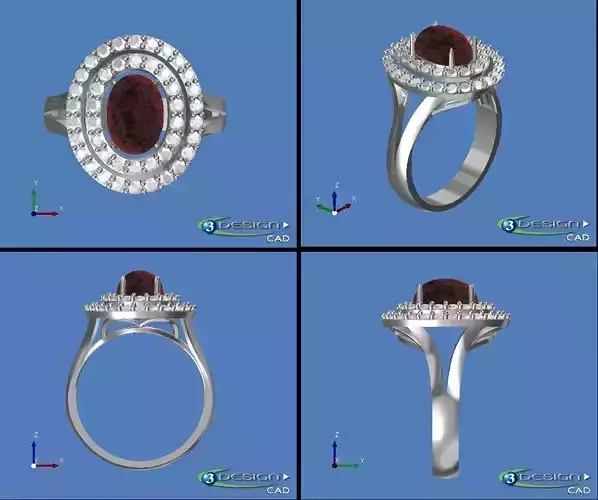 round diamond ring  3D print model