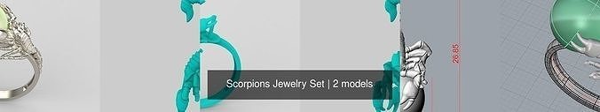 Scorpions Jewelry Set 3dm stl 3D print model 3D Model Collection