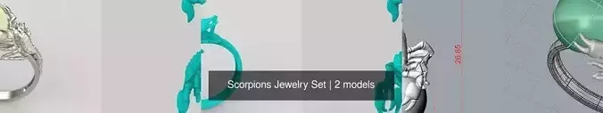 Scorpions Jewelry Set 3dm stl 3D print model 3D Model Collection