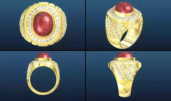 men ruby ring