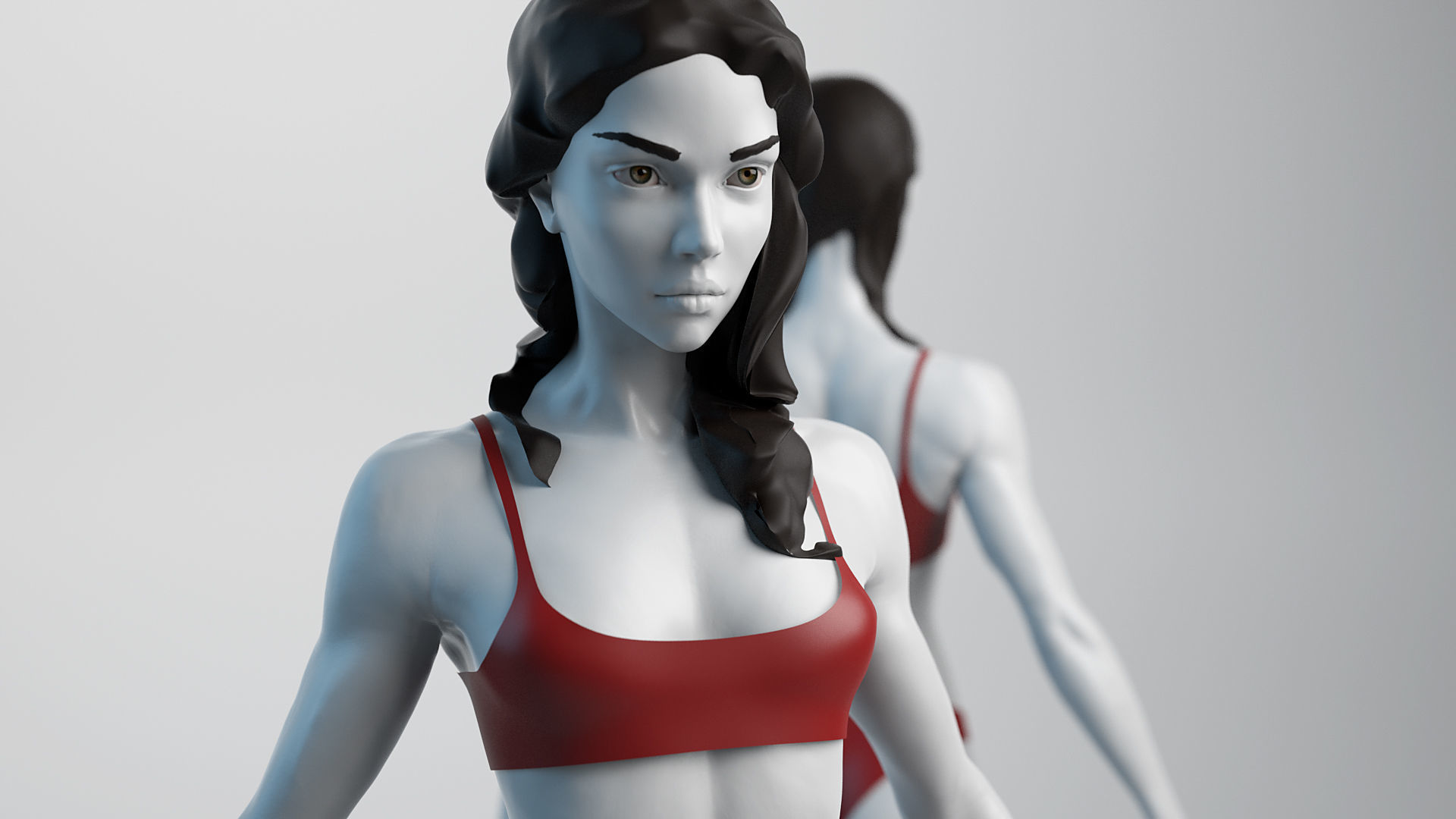Female Basemesh 07 Low-poly 3D model_5