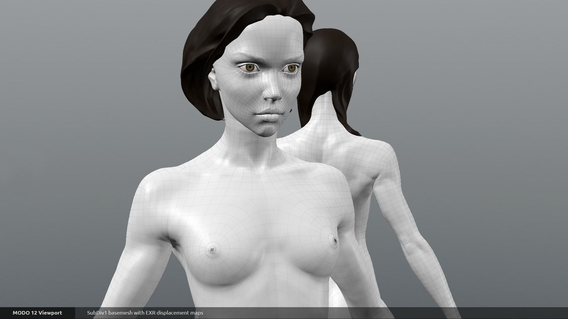 Female Basemesh 07 Low-poly 3D model_12