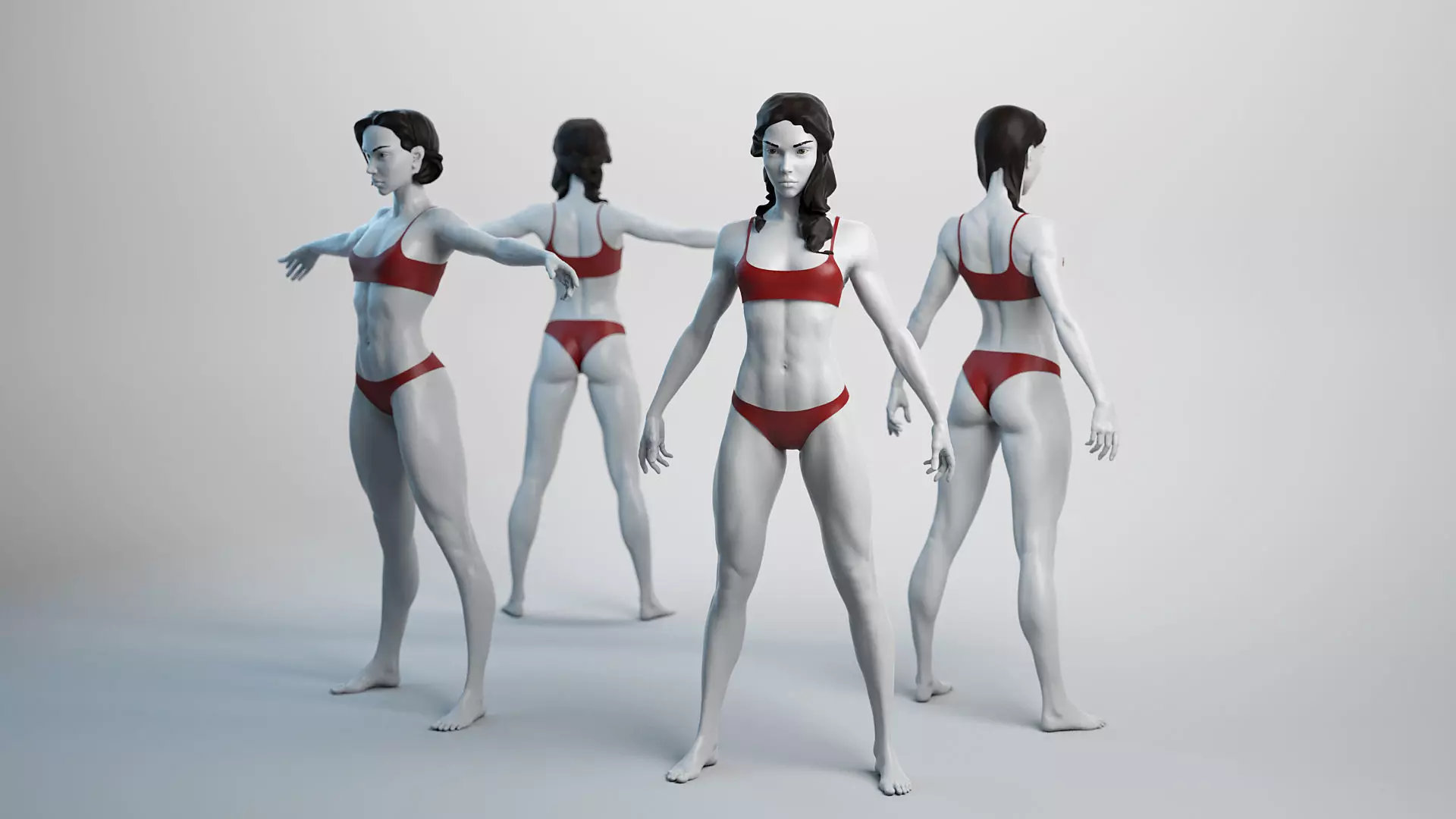 Female Basemesh 07 Low-poly 3D model_0