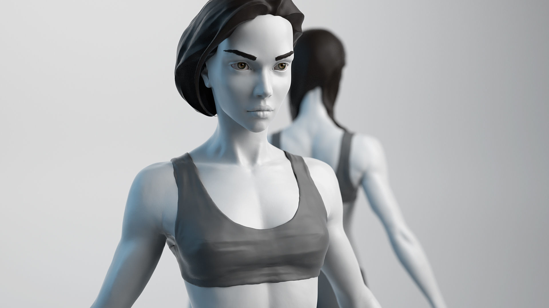 Female Basemesh 07 Low-poly 3D model_6