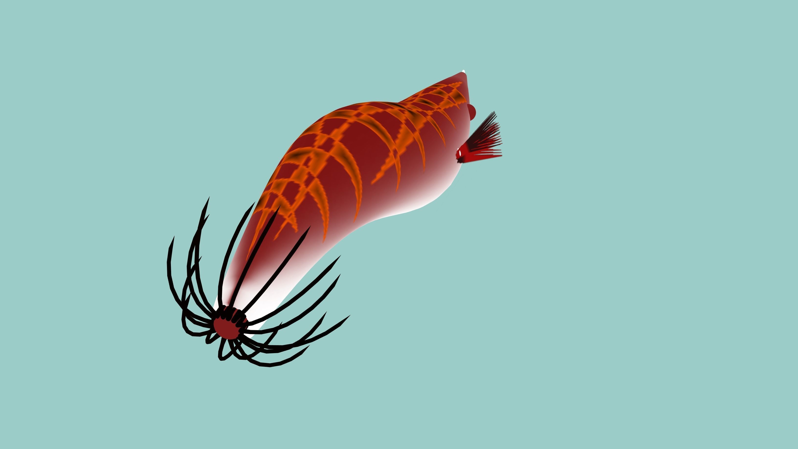 the killer of squid jig Low-poly 3D model_3