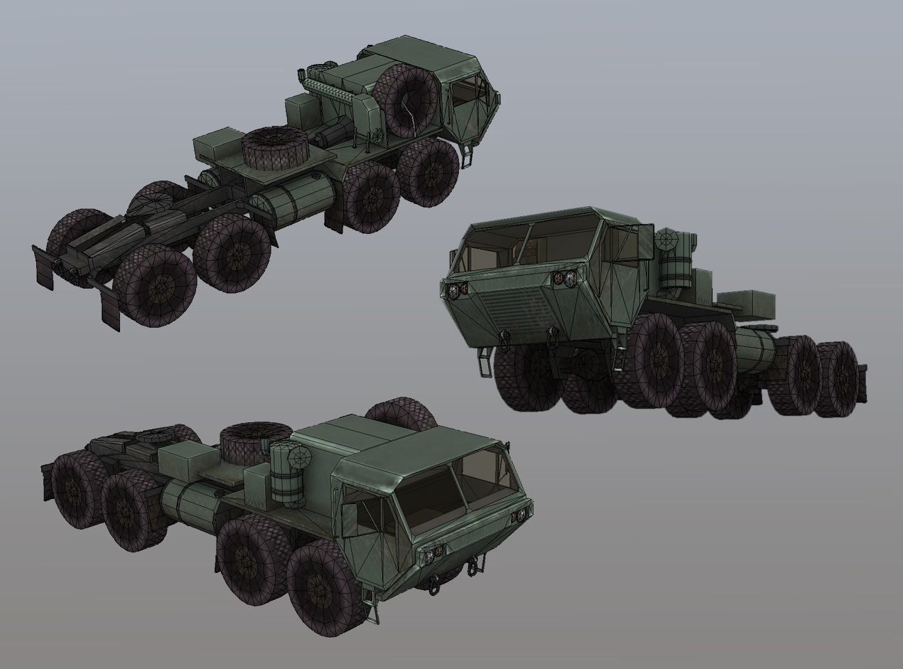 MIM-104 Patriot M983 Tractor Low-poly 3D model_4