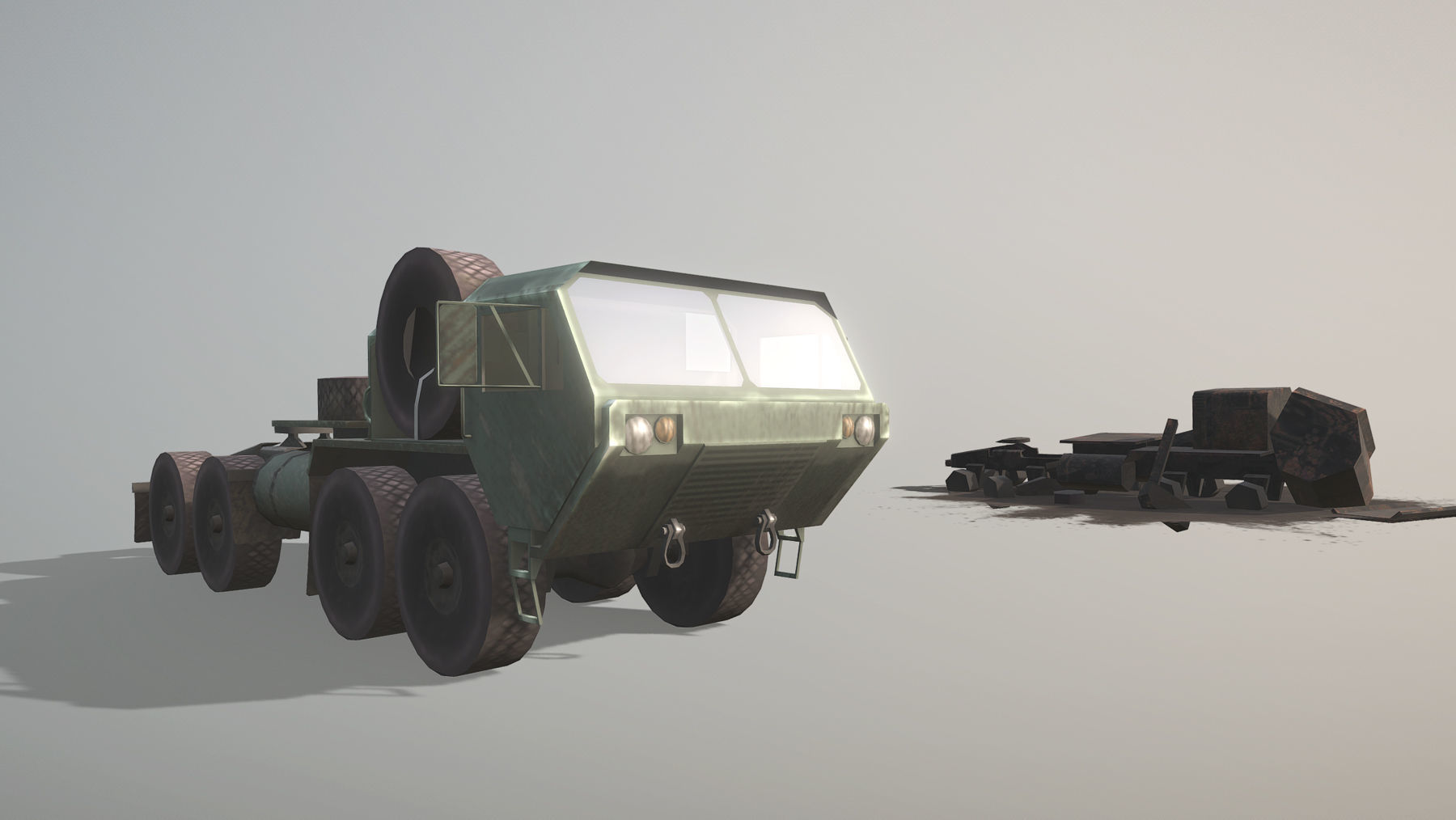 MIM-104 Patriot M983 Tractor Low-poly 3D model_1