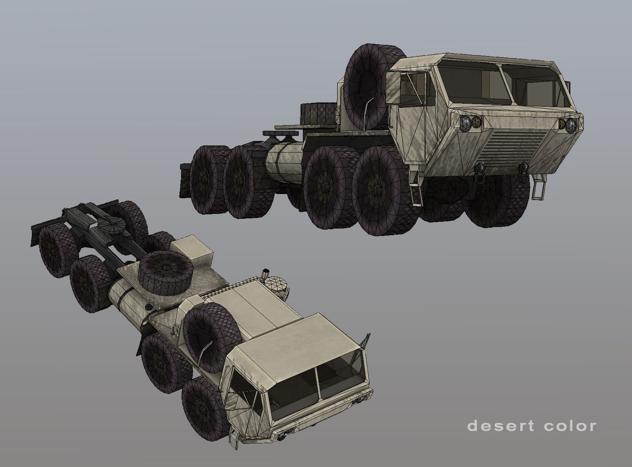 MIM-104 Patriot M983 Tractor Low-poly 3D model_7