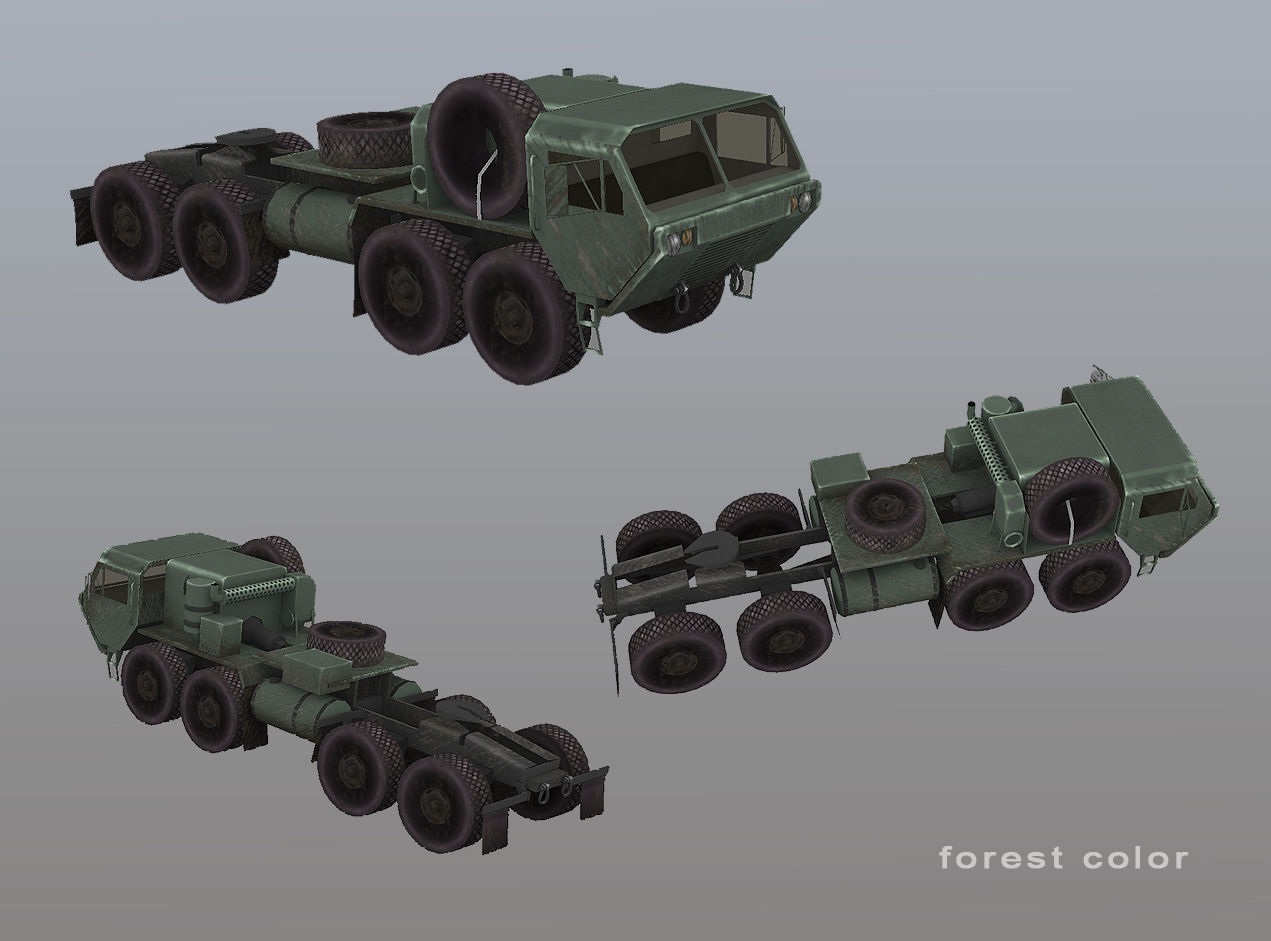 MIM-104 Patriot M983 Tractor Low-poly 3D model_2