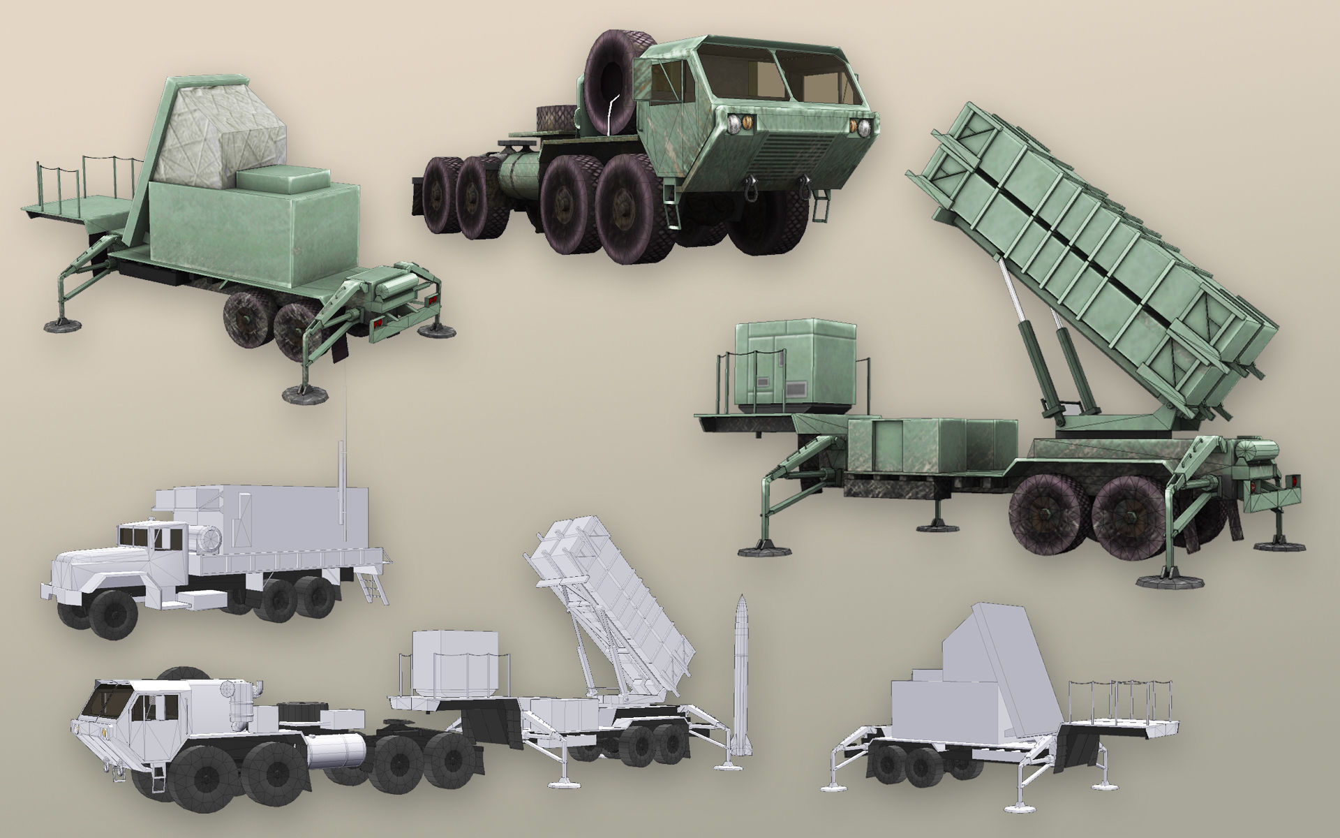 MIM-104 Patriot 3D Model Collection_3