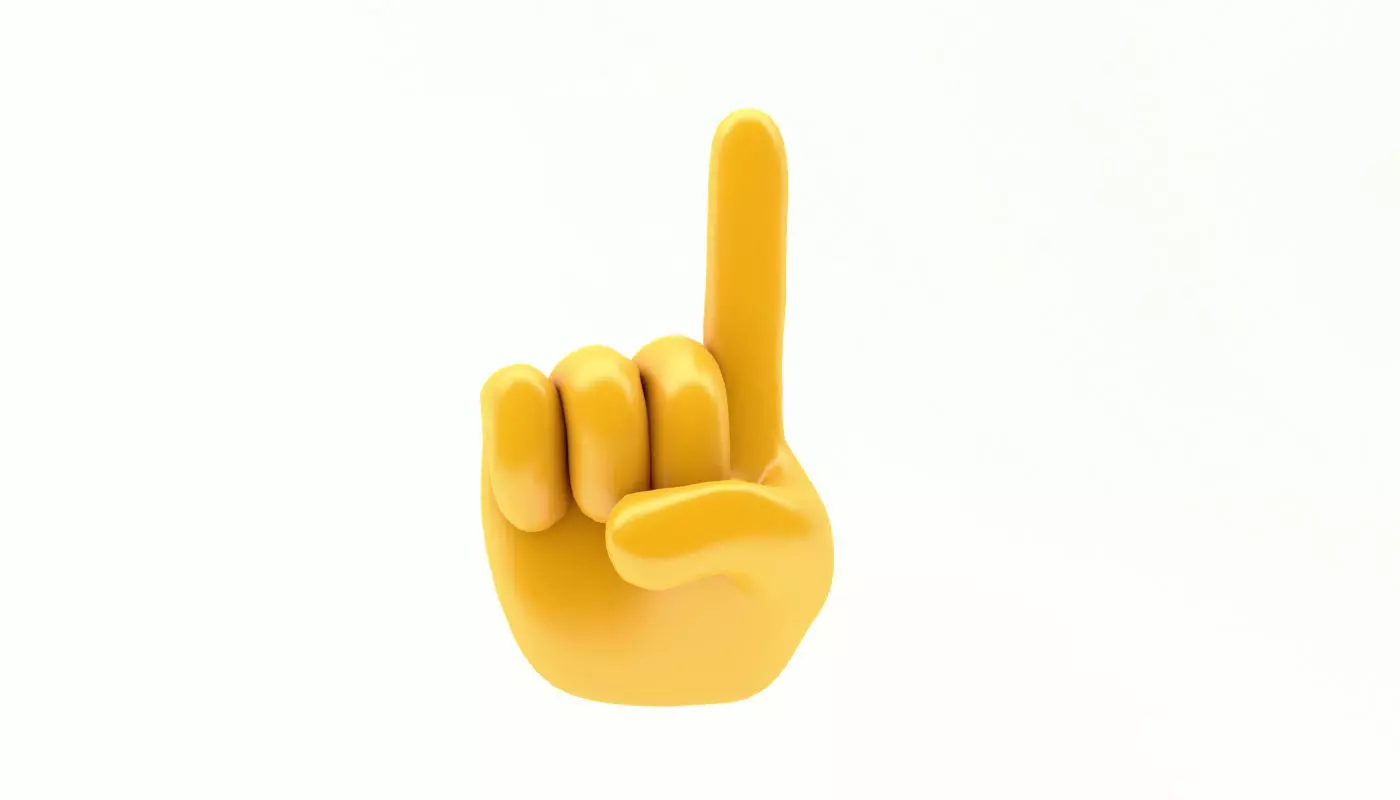 EMOJI HAND POINTING UP ICON Low-poly 3D model_0