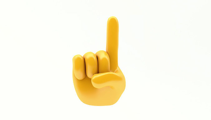 EMOJI HAND POINTING UP ICON Low-poly 3D model