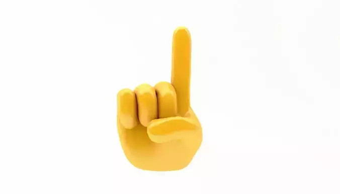 EMOJI HAND POINTING UP ICON Low-poly 3D model