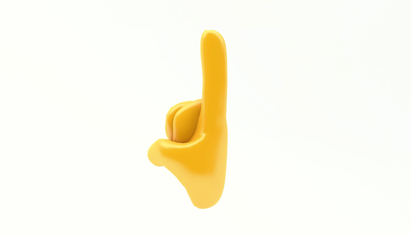 EMOJI HAND POINTING UP ICON Low-poly 3D model_1