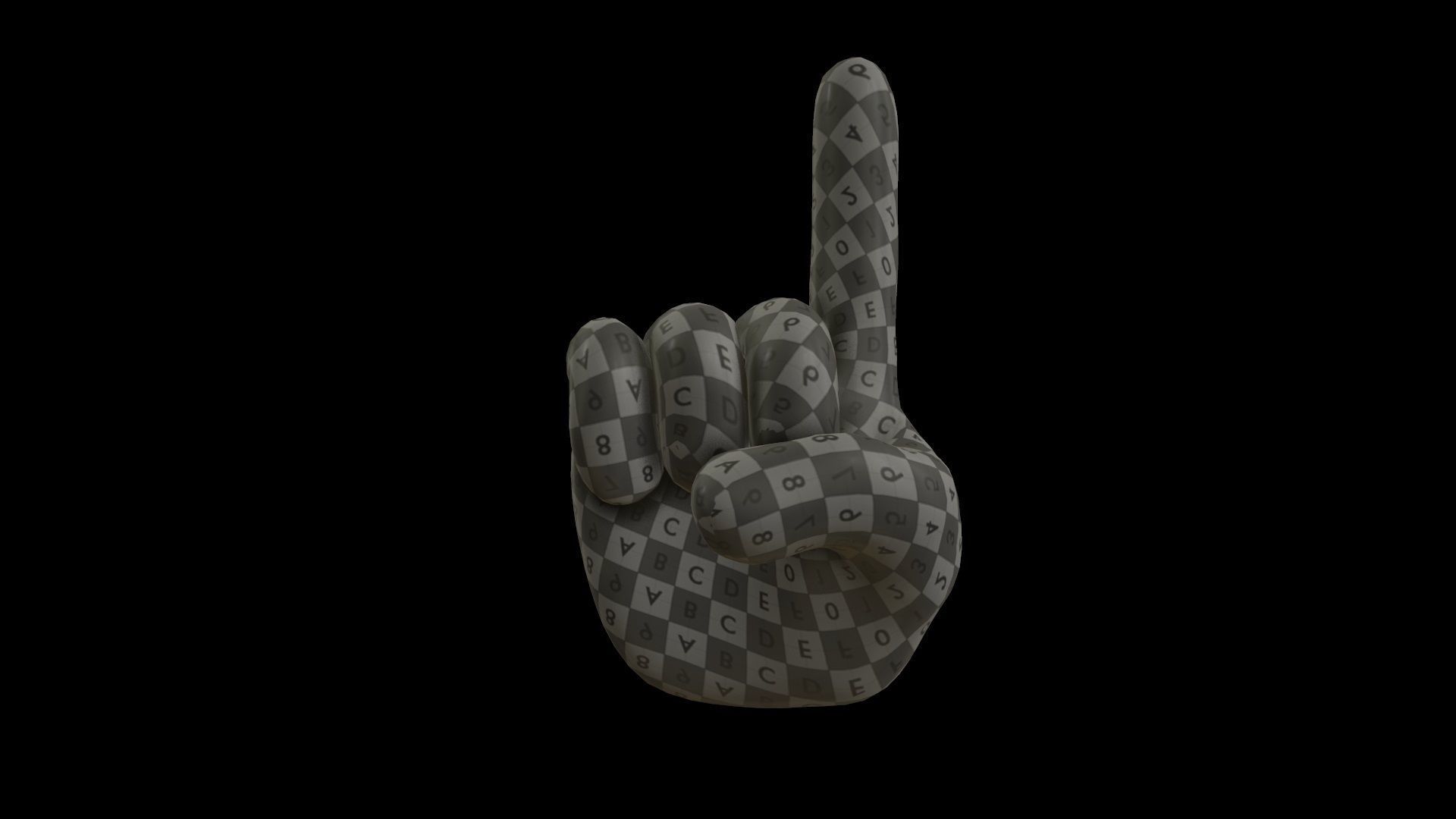 EMOJI HAND POINTING UP ICON Low-poly 3D model_5