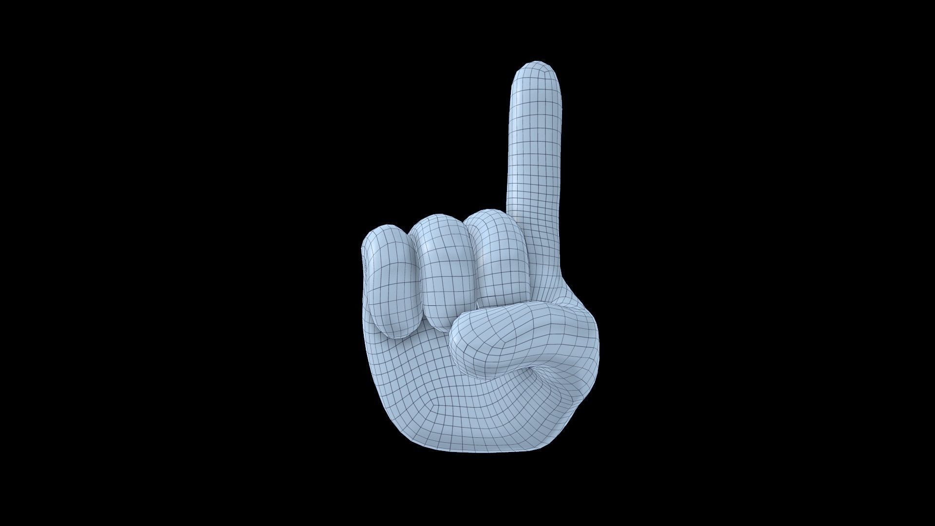 EMOJI HAND POINTING UP ICON Low-poly 3D model_2