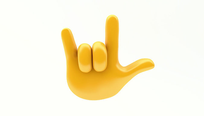EMOJI HAND ROCK ICON Low-poly 3D model