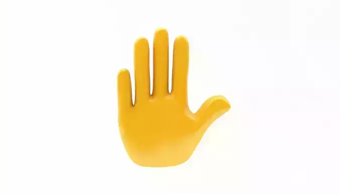 EMOJI HAND STOP ICON Low-poly 3D model