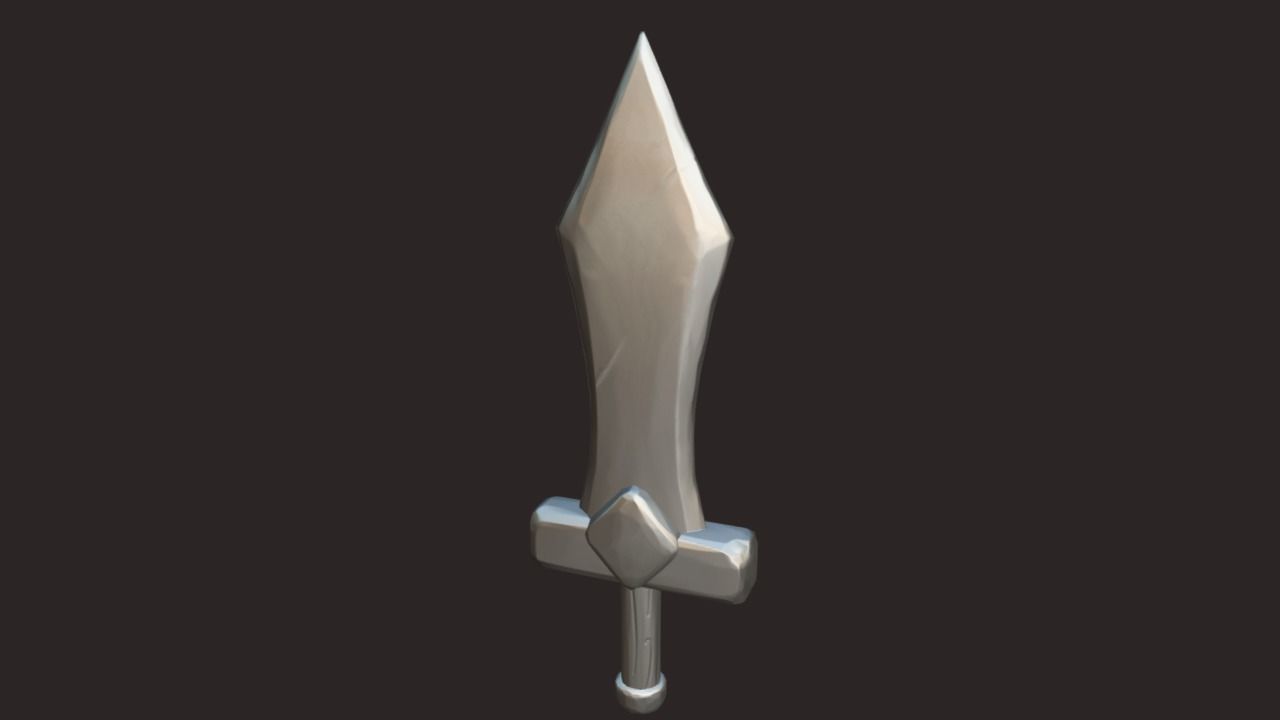 Fantasy Sword Low-poly 3D model_3