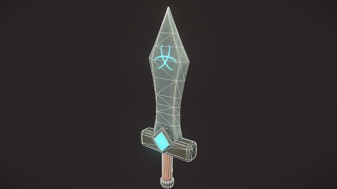 Fantasy Sword Low-poly 3D model_1