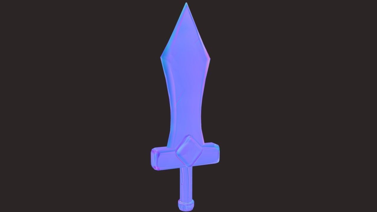Fantasy Sword Low-poly 3D model_4