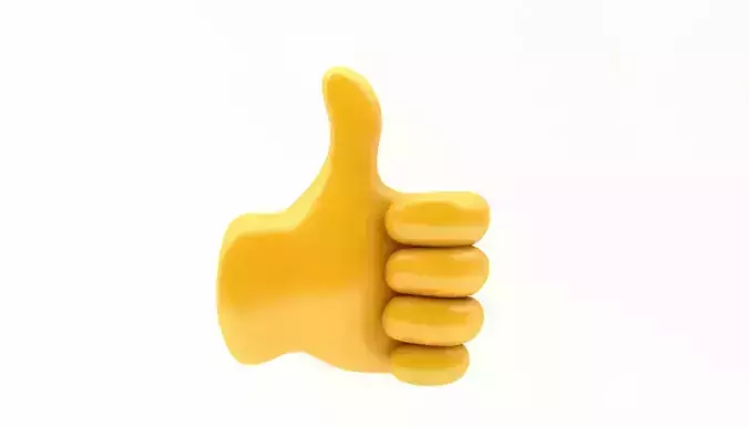 EMOJI HAND THUMBS UP ICON Low-poly 3D model