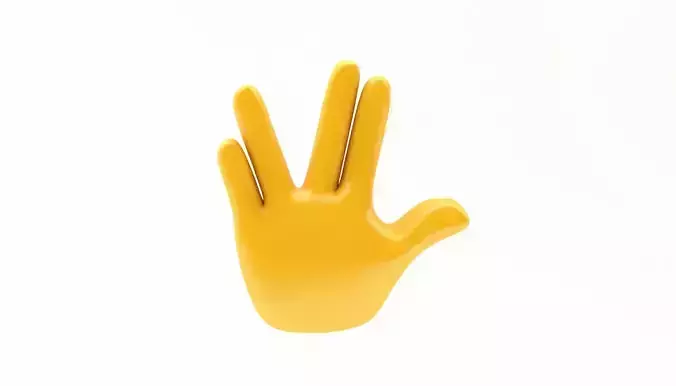 EMOJI HAND VULCAN SALUTE ICON Low-poly 3D model