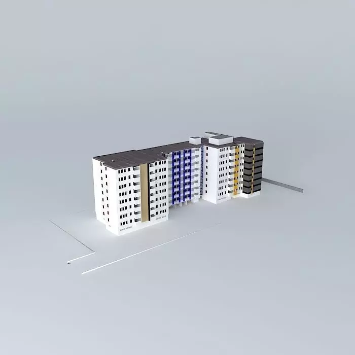HLM 34 rue meadows 2015 Free 3D model_0