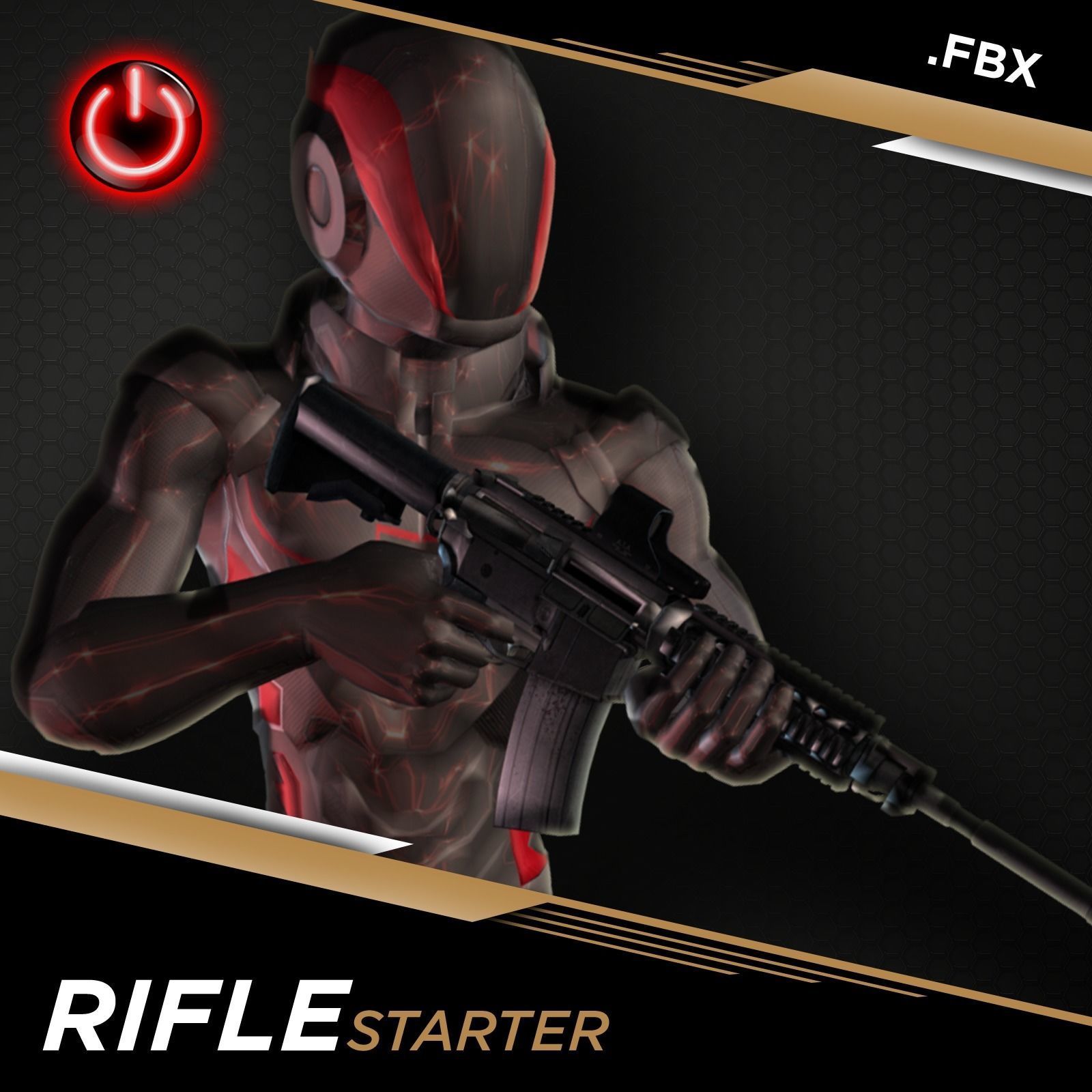 RIFLE STARTER- 3D Character Animation Pack 3D model_8