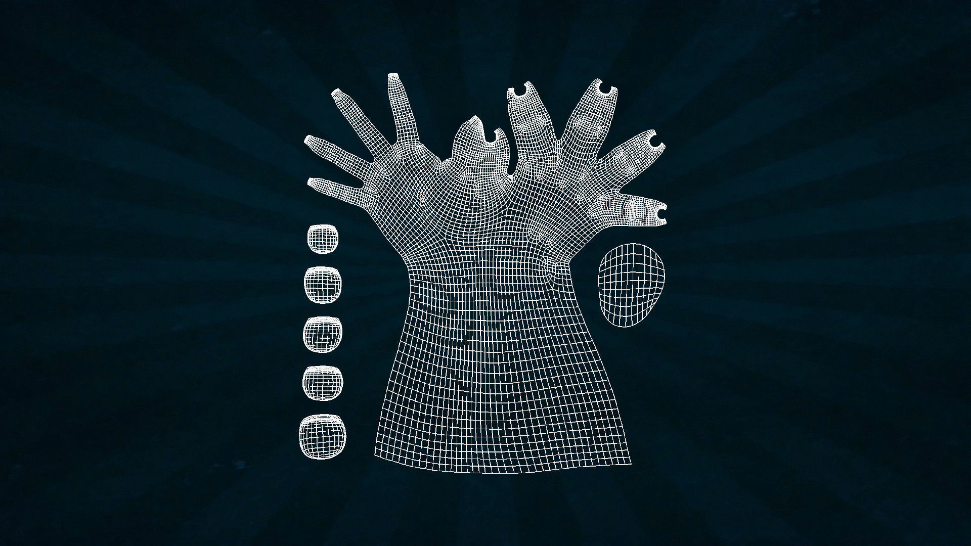 HAND-001 Right Hand Low-poly 3D model_7