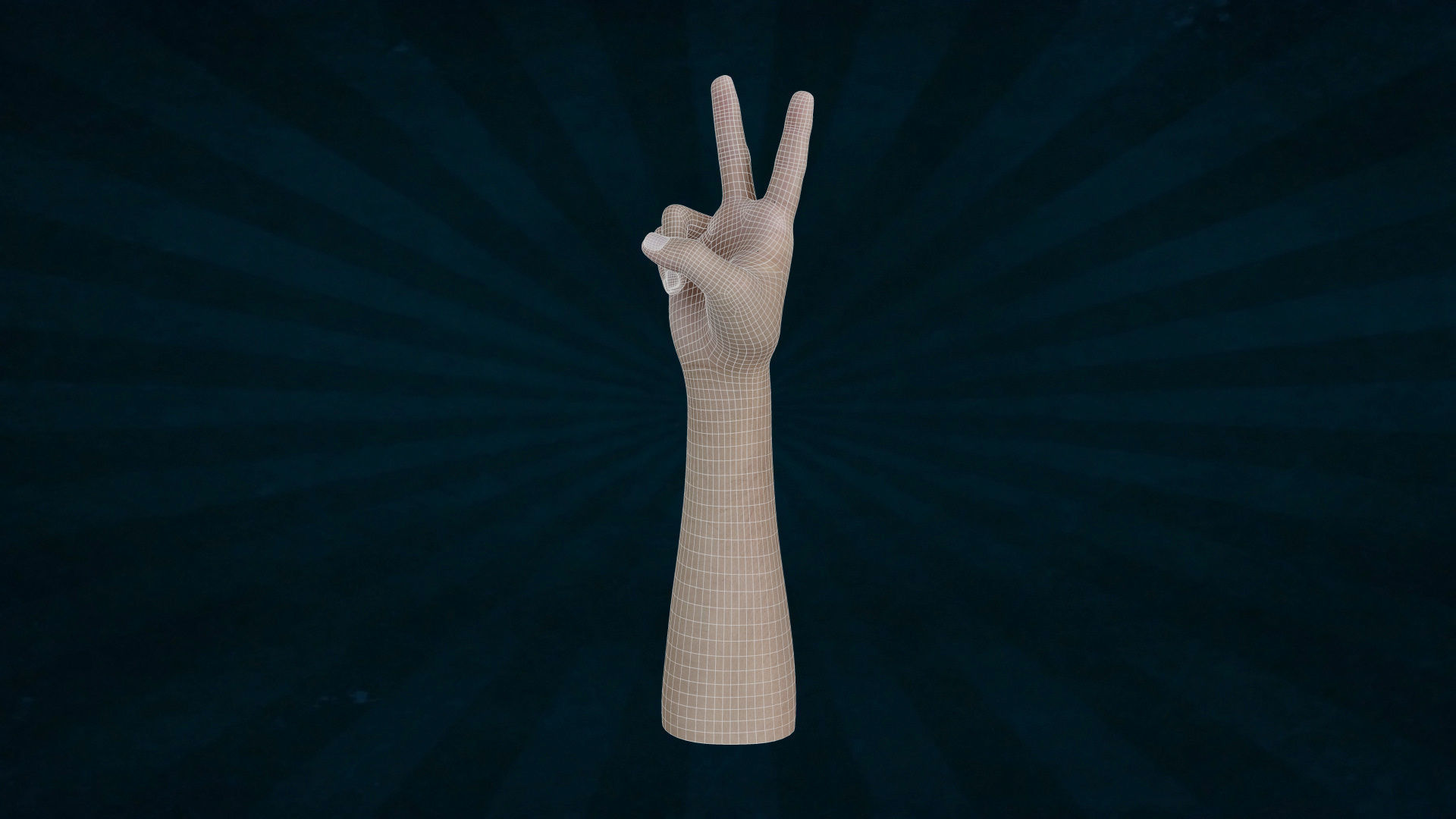 HAND-002 Right Hand Low-poly 3D model_6