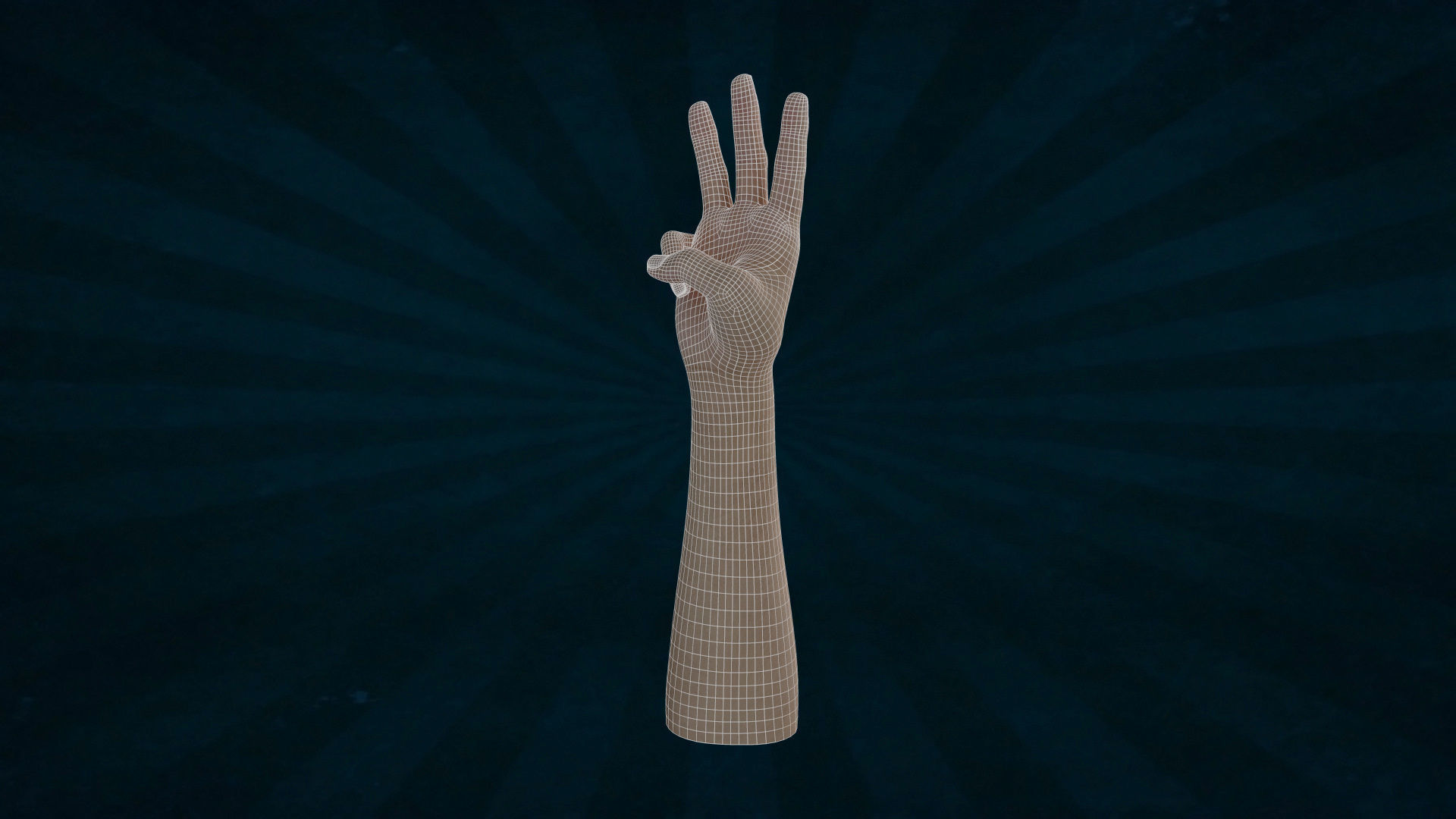 HAND-003 Right Hand Low-poly 3D model_6