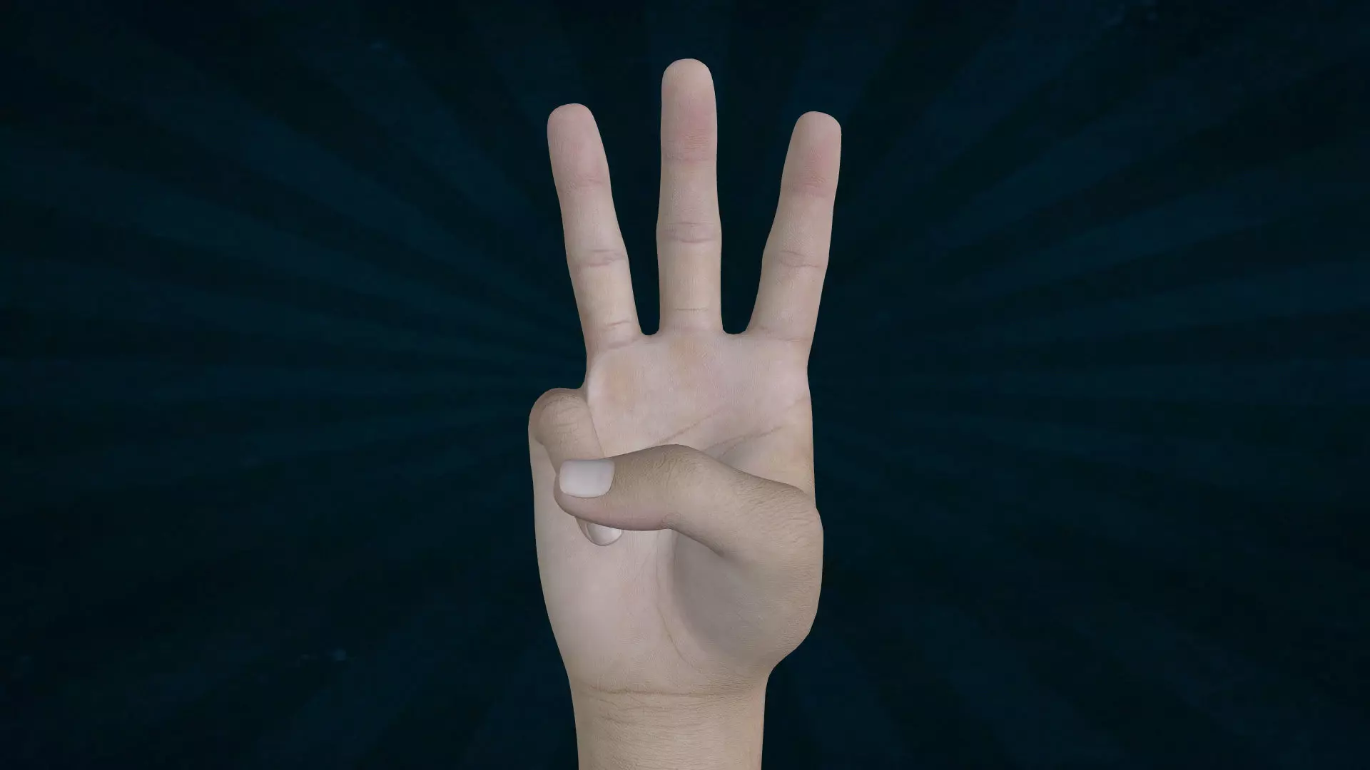 HAND-003 Right Hand Low-poly 3D model_0