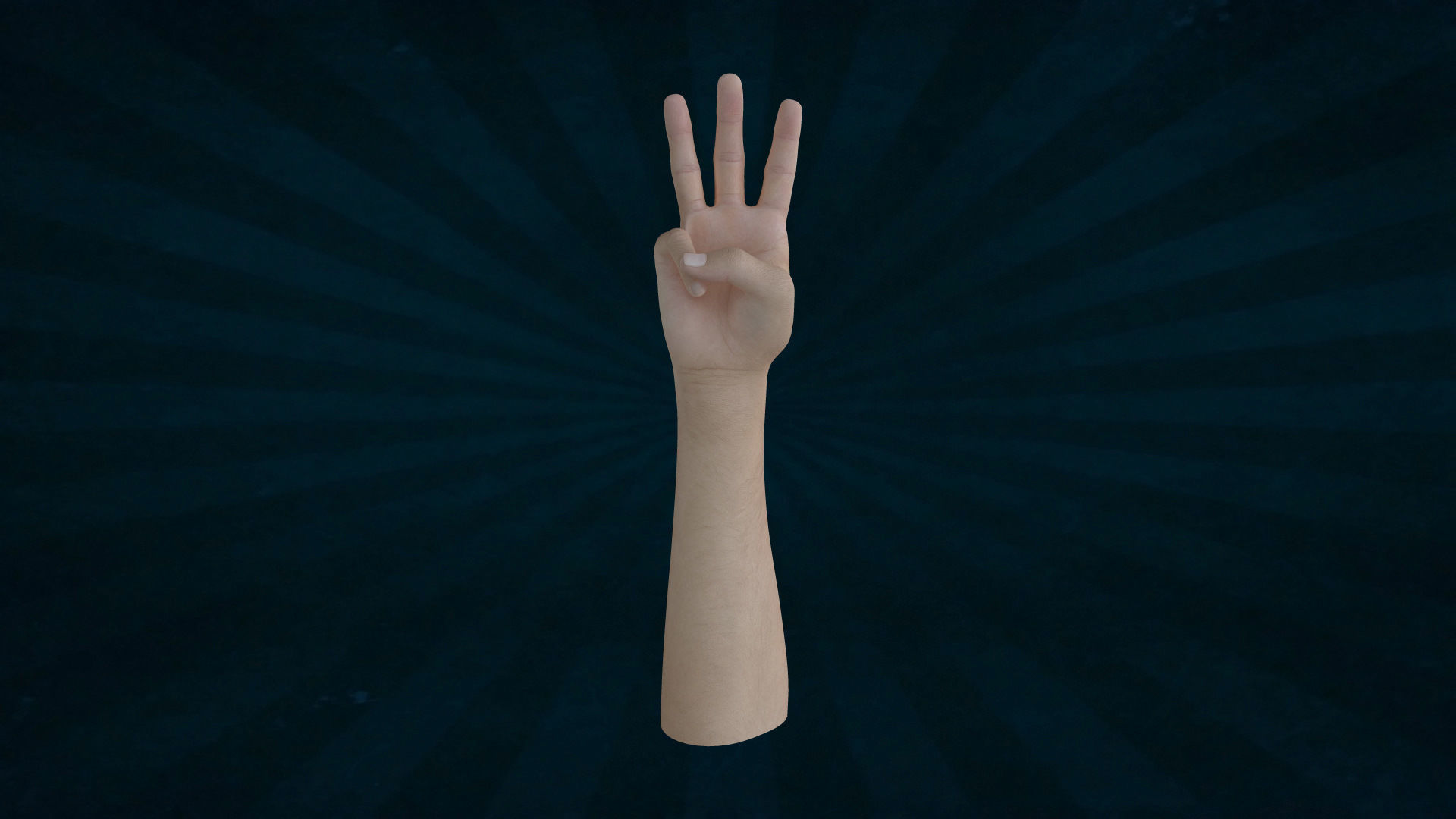 HAND-003 Right Hand Low-poly 3D model_4