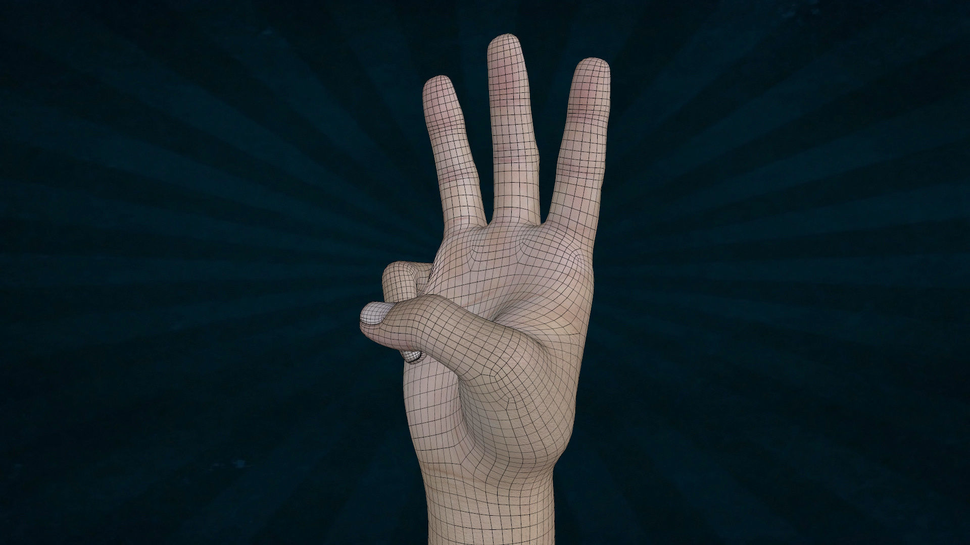 HAND-003 Right Hand Low-poly 3D model_3