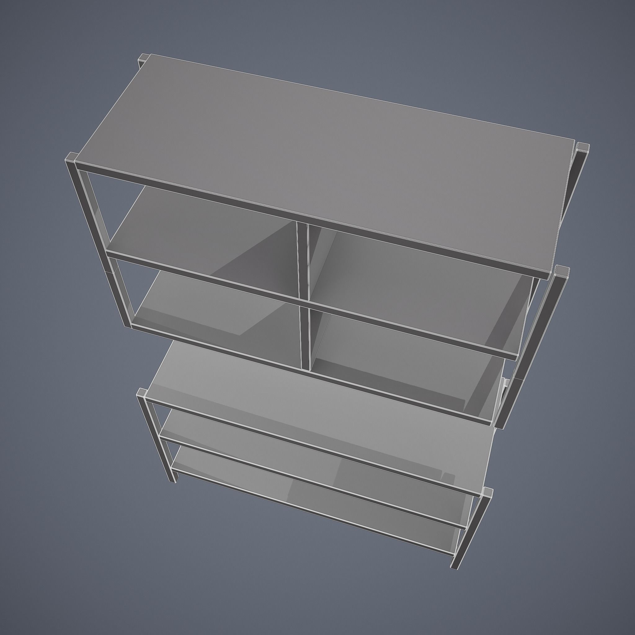 Tavern Shelf 2 Piece Set Low-poly 3D model_35
