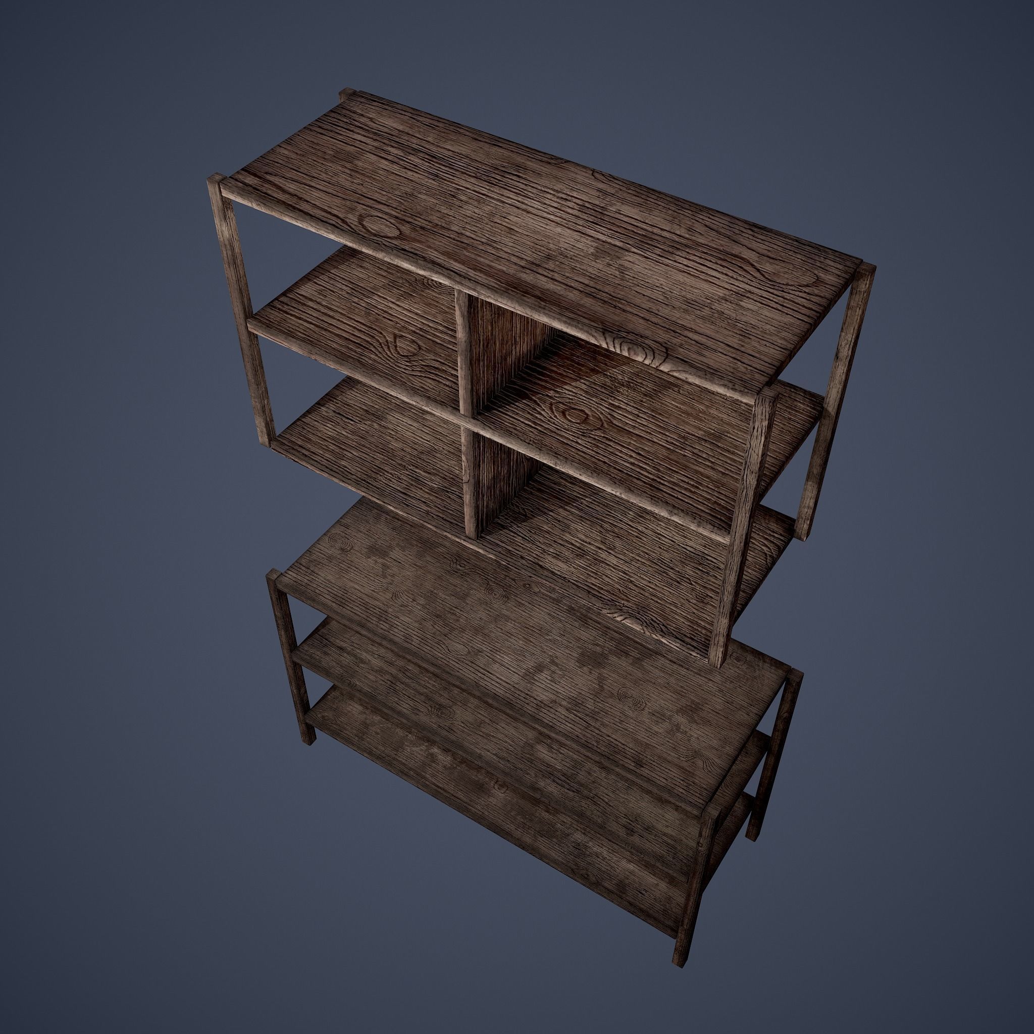 Tavern Shelf 2 Piece Set Low-poly 3D model_8