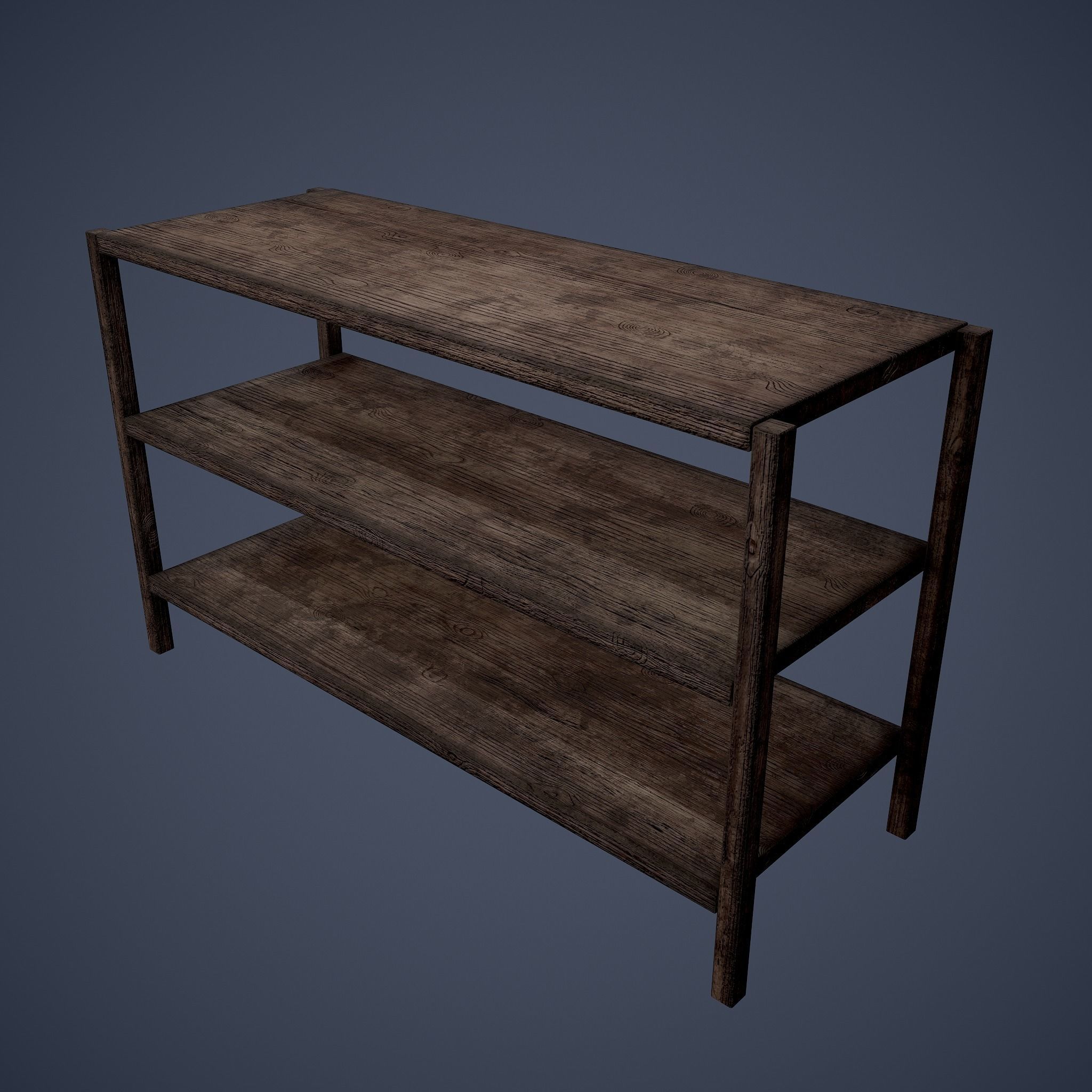 Tavern Shelf 2 Piece Set Low-poly 3D model_11