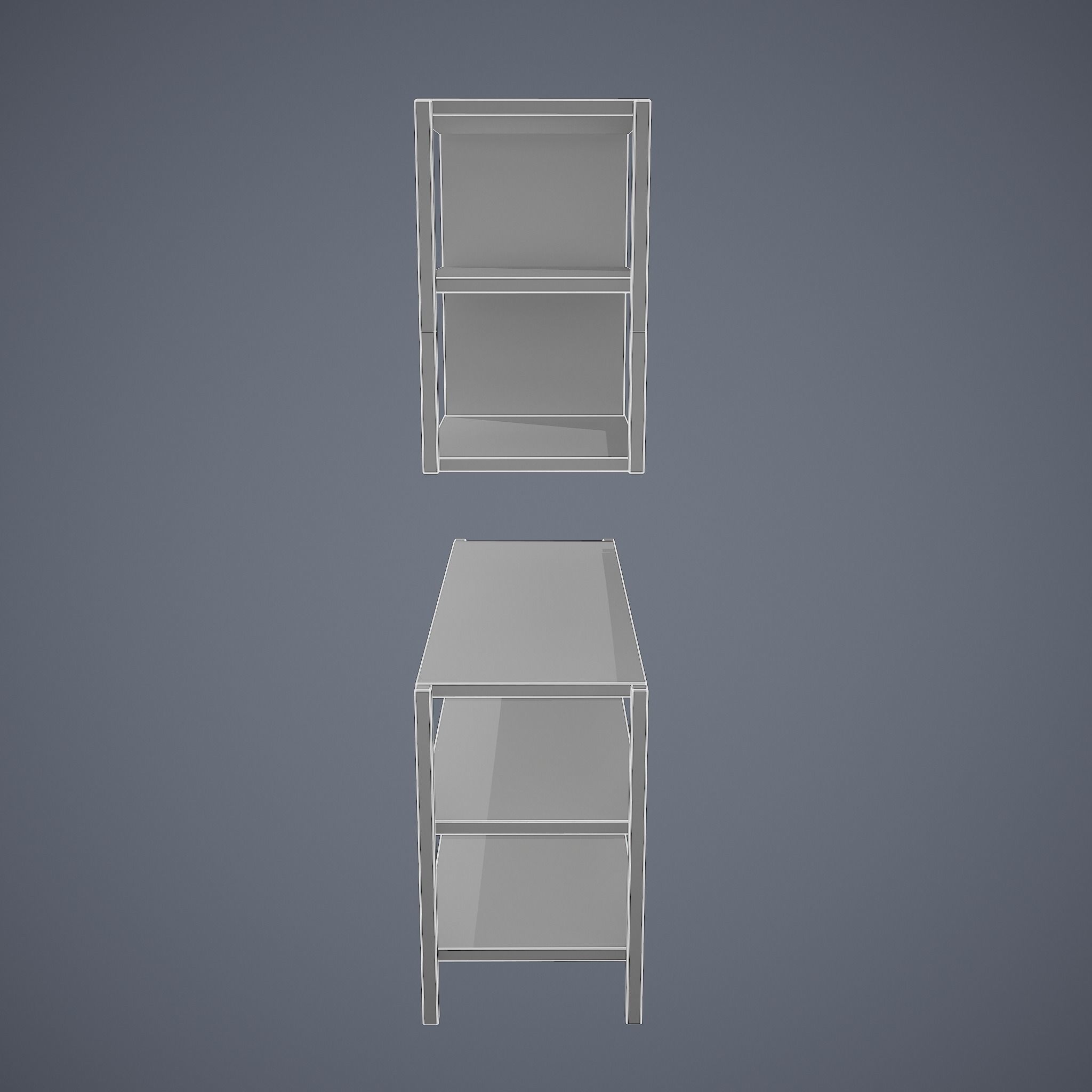 Tavern Shelf 2 Piece Set Low-poly 3D model_30