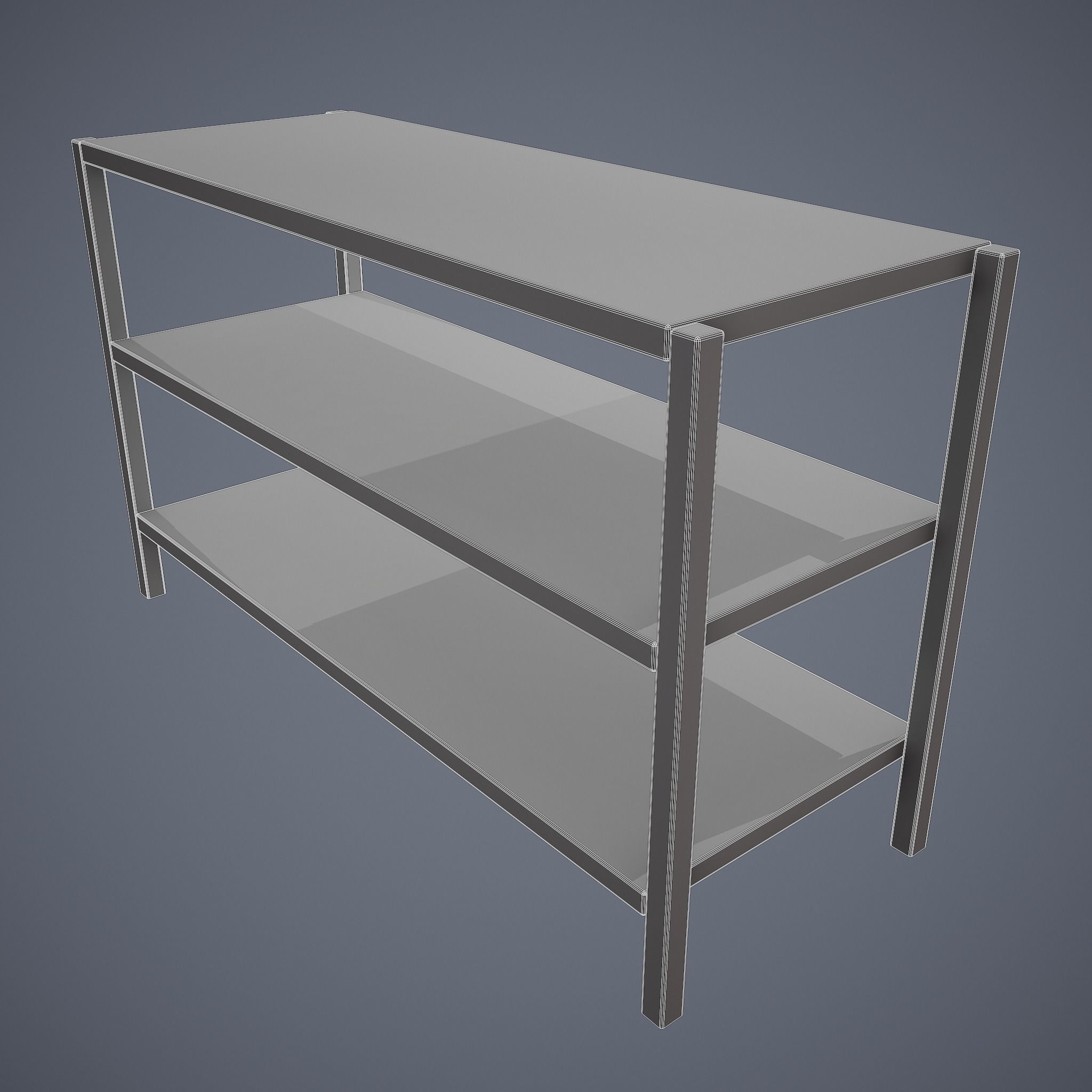 Tavern Shelf 2 Piece Set Low-poly 3D model_34