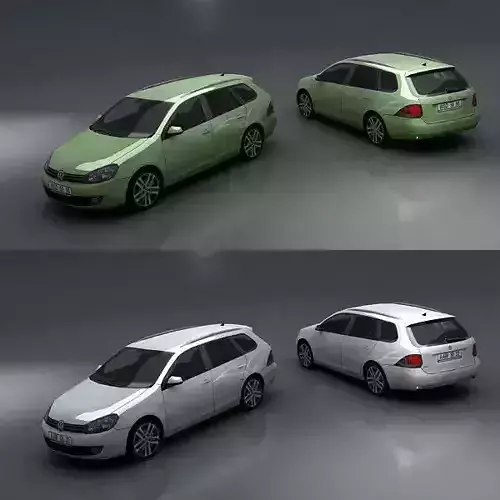 Volkswagen Golf Variant Low-poly 3D model