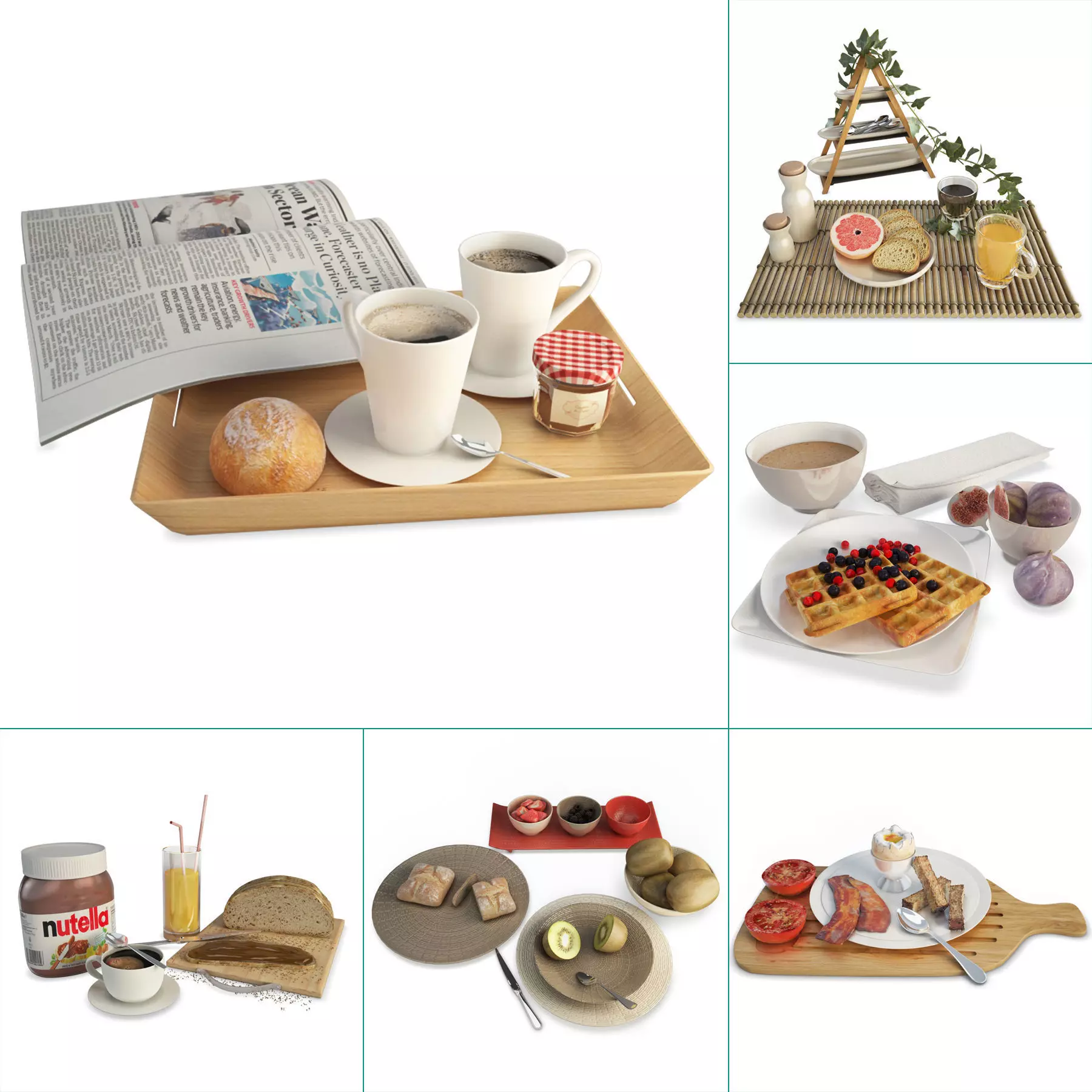 Food Collection breakfast tray 3D model