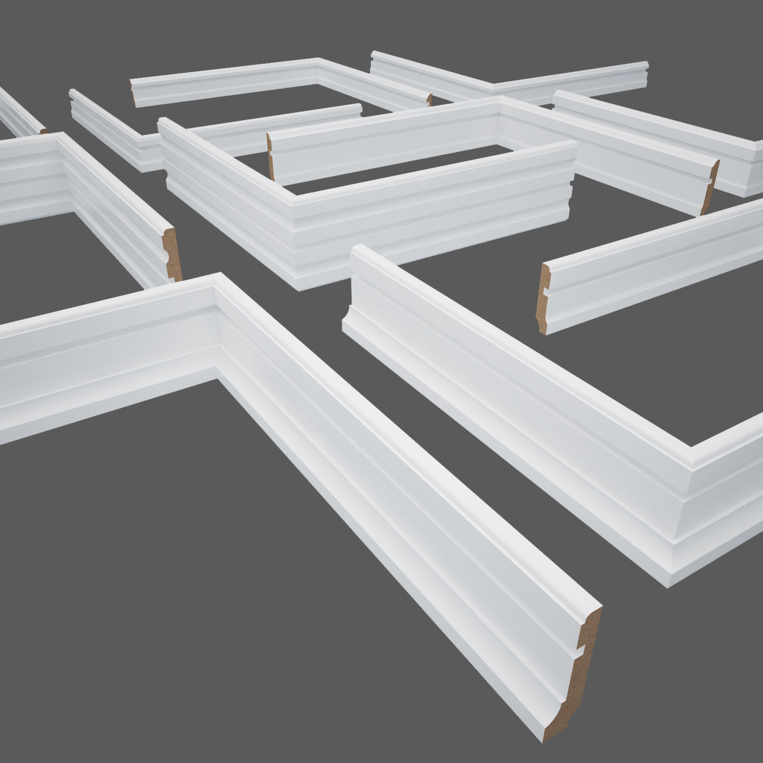 baseboards  18 pieces 3D model_1