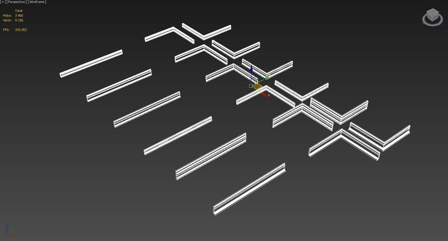 baseboards  18 pieces 3D model_4