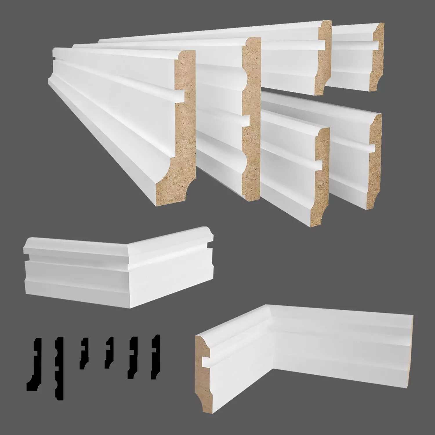 baseboards  18 pieces 3D model_0